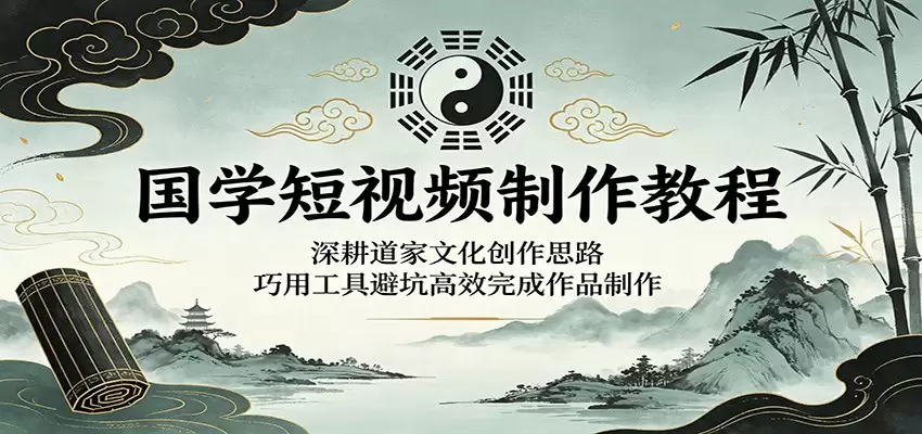 国学短视频制作教程：深耕道家文化创作思路，巧用工具避坑高效完成作品制作-尊多创业网