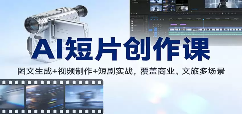 AI短片创作课：图文生成+ 视频制作+短剧实战，覆盖商业、 文旅多场景-尊多创业网