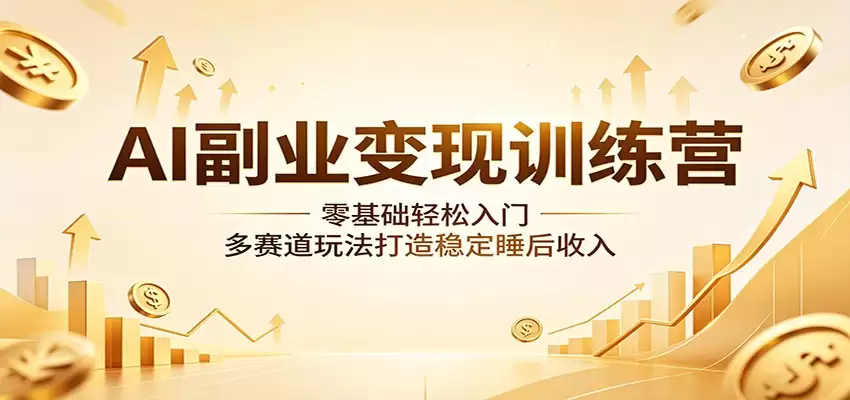 AI副业变现训练营：零基础轻松入门，多赛道玩法打造稳定睡后收入-尊多创业网