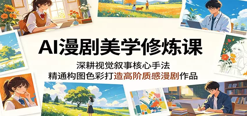 AI漫剧美学修炼课：深耕视觉叙事核心手法，精通构图色彩打造高阶质感漫剧作品-尊多创业网