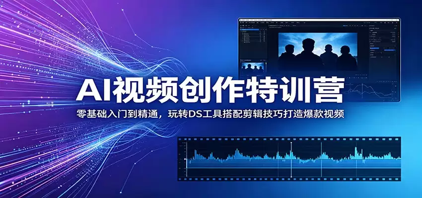 AI视频创作特训营：零基础入门到精通，玩转DS工具搭配剪辑技巧打造爆款视频-尊多创业网