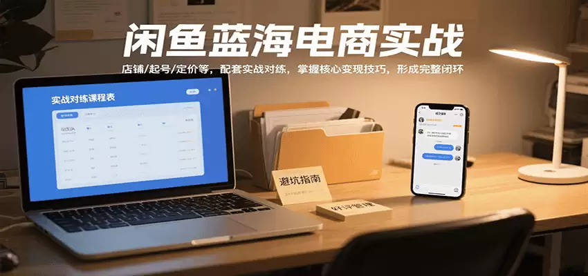 闲鱼蓝海电商实战，涵盖店铺、起号、定价等，配套实战对练，掌握核心变现技巧-尊多创业网