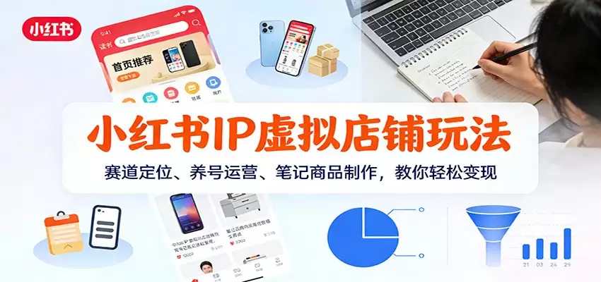 小红书IP虚拟店铺玩法，赛道定位、养号运营、笔记商品制作，教你轻松变现-尊多创业网