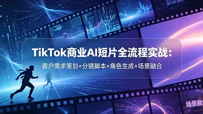 （18678期）TikTok商业AI短片全流程实战：客户需求策划+分镜脚本+角色生成+场景融合-尊多创业网