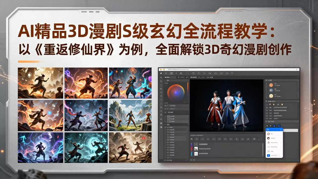 （17882期）AI精品3D漫剧S级玄幻全流程教学：以《重返修仙界》为例，全面解锁3D奇幻漫剧创作-尊多创业网