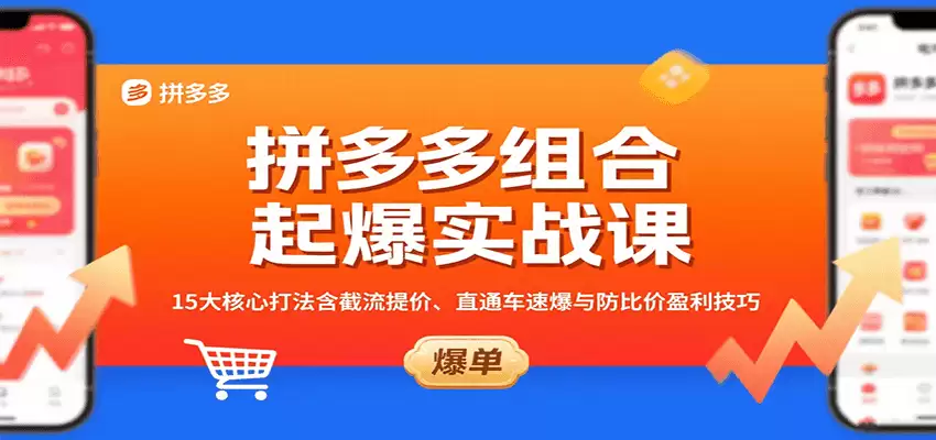 拼多多组合起爆实战课：15大核心打法含截流提价、直通车速爆与防比价盈利技巧-尊多创业网
