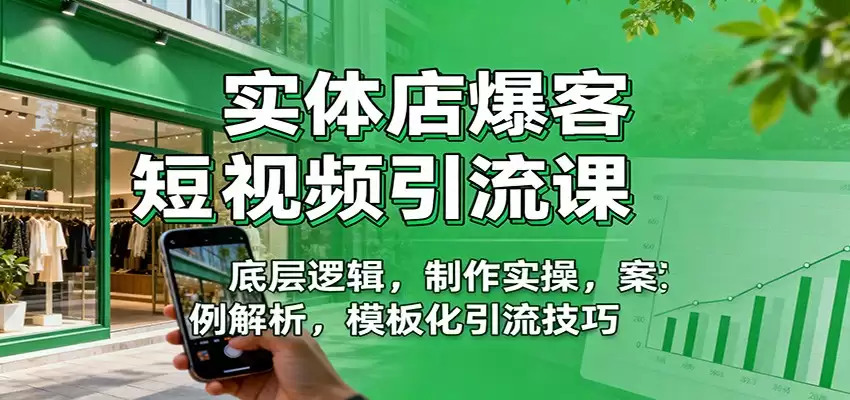 实体店爆客短视频引流课：底层逻辑，制作实操，案例解析，模板化引流技巧-尊多创业网
