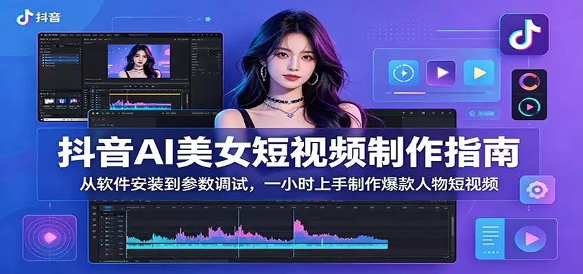 抖音AI美女短视频制作指南：从软件安装到参数调试，一小时上手制作爆款人物短视频-尊多创业网