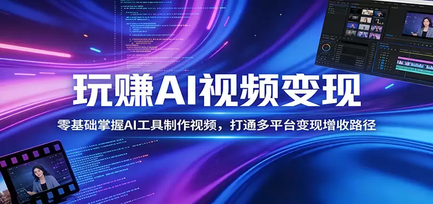 玩赚AI视频变现，零基础掌握AI具制作视频，打通多平台变现增收路径-尊多创业网