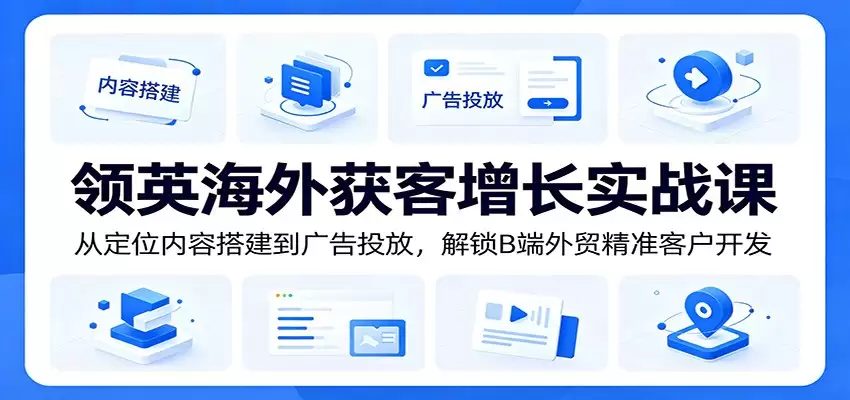 领英海外获客增长实战课：从定位内容搭建到广告投放，解锁B端外贸精准客户开发-尊多创业网