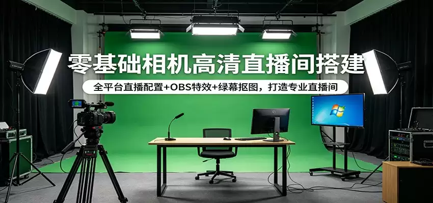 零基础相机高清直播间搭建：全平台直播配置+OBS特效+绿幕抠图，打造专业直播间-尊多创业网