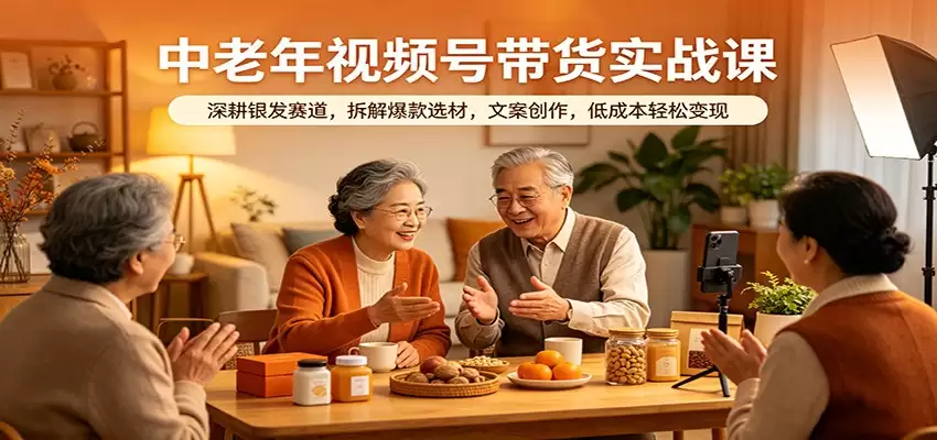 中老年视频号带货实战课：深耕银发赛道，拆解爆款选材，文案创作，低成本轻松变现-尊多创业网