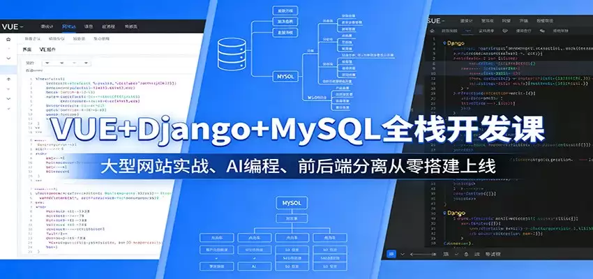 VUE+Django+MySQL全栈开发课：大型网站实战、AI编程、前后端分离从零搭建上线-尊多创业网