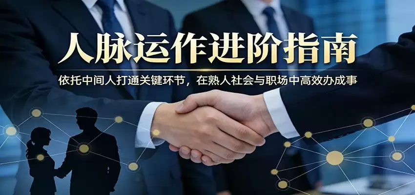 付费文章：人脉运作进阶指南，依托中间人打通关键环节，在熟人社会与职场中高效办成事-尊多创业网