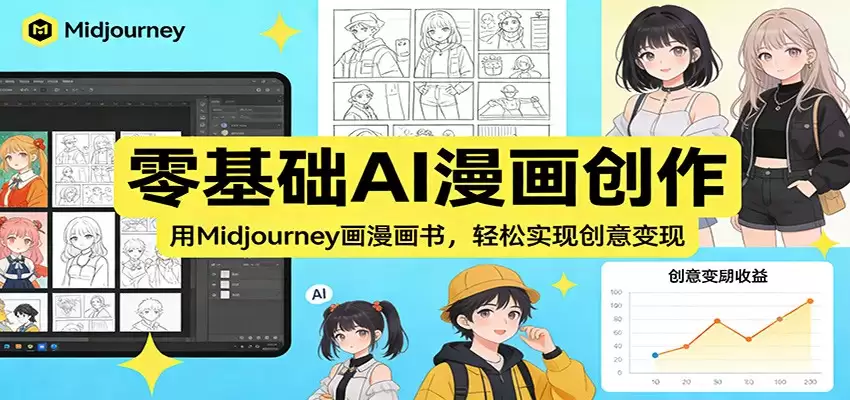 零基础AI漫画创作：用Midjourney画漫画书，轻松实现创意变现-尊多创业网