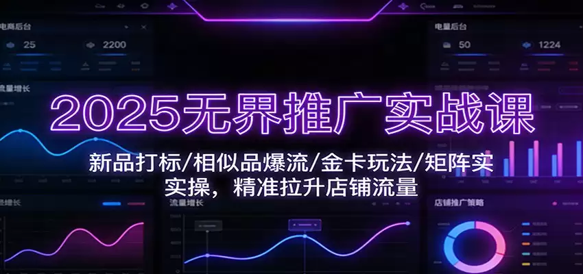 2025无界推广实战课：新品打标/相似品爆流/金卡玩法/矩阵实操，精准拉升店铺流量-尊多创业网