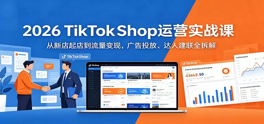 2026 TikTokShop运营实战课：从新店起店到流量变现，广告投放、达人建联全拆解-尊多创业网