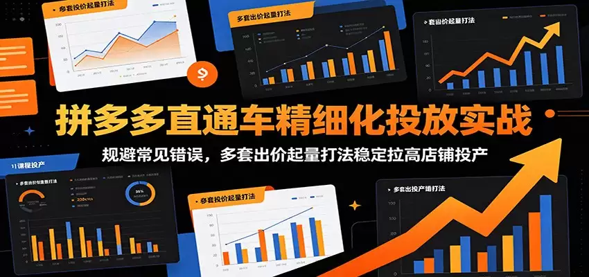拼多多直通车精细化投放实战:规避常见错误,多套出价起量打法稳定拉高店铺投产-尊多创业网