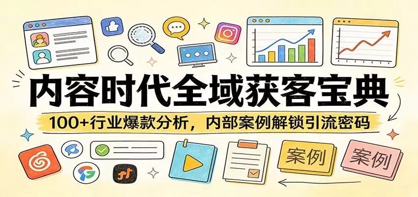 内容时代全域获客宝典：100+行业爆款分析，内部案例解锁引流密码-尊多创业网