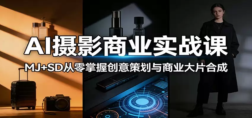 AI摄影商业实战课：MJ+SD从零掌握创意策划与商业大片合成-尊多创业网