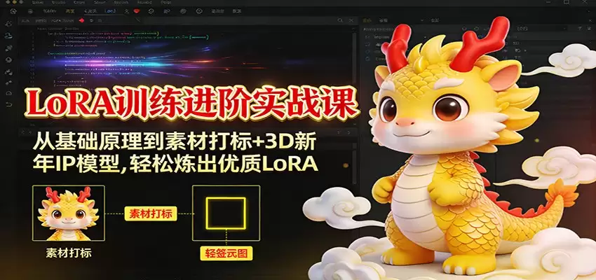 LoRA训练进阶实战课：从基础原理到素材打标+3D新年IP模型，轻松炼出优质LoRA-尊多创业网