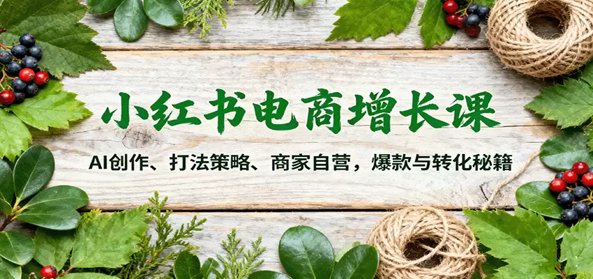 小红书电商增长课：AI创作、打法策略、商家自营，爆款与转化秘籍-尊多创业网