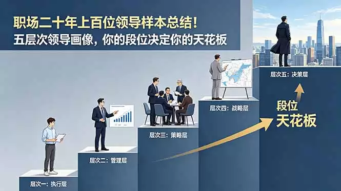 （18900期）付费文章：职场二十年上百位领导样本总结！五层次领导画像，你的段位决定你的天花板-尊多创业网