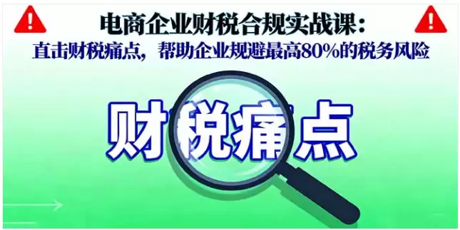（16232期）电商企业财税合规实战课，直击财税痛点，帮助企业规避最高80%的税务风险-尊多创业网