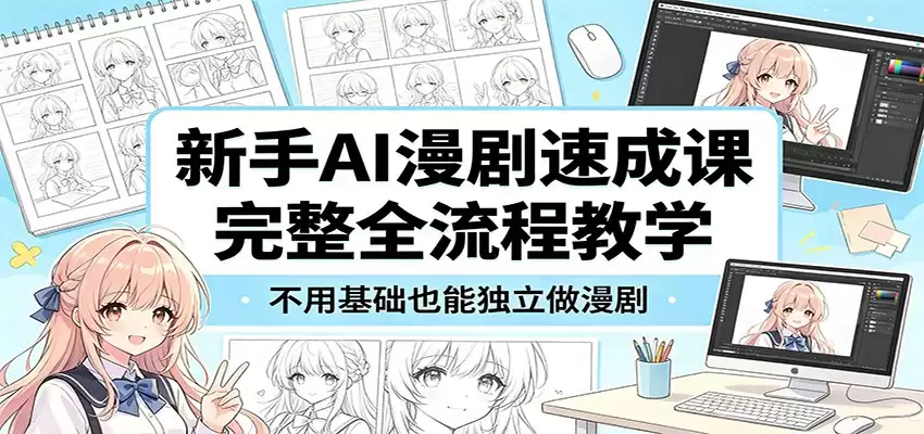 新手AI漫剧速成课：完整全流程教学，不用基础也能独立做漫剧-尊多创业网