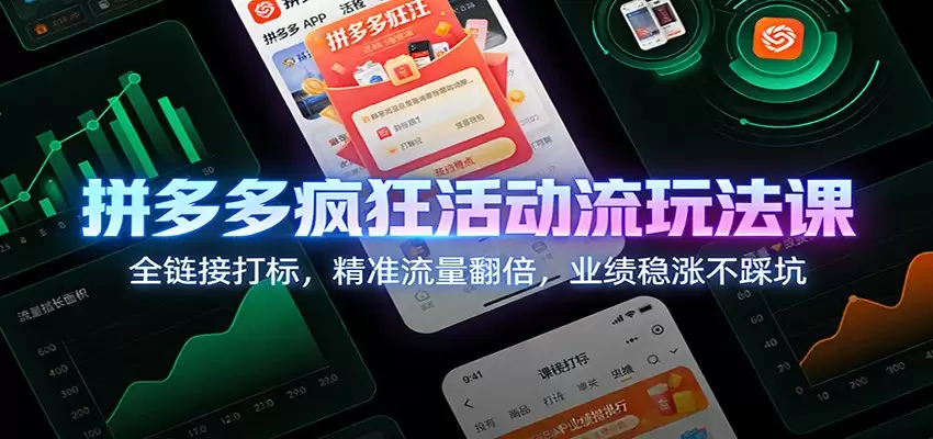 拼多多疯狂活动流玩法课：全链接打标，精准流量翻倍，业绩稳涨不踩坑-尊多创业网
