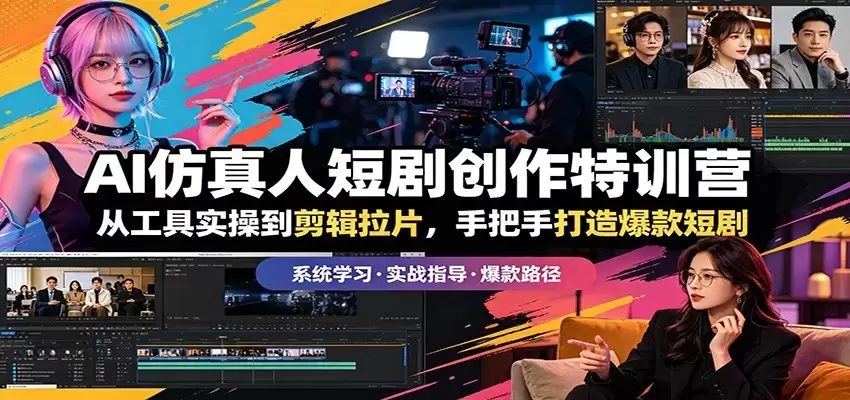 AI仿真人短剧创作特训营：从工具实操到剪辑拉片，手把手打造爆款短剧-尊多创业网