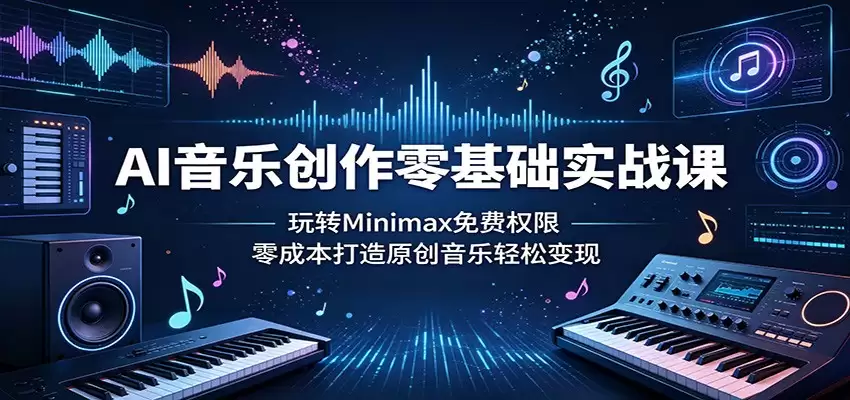 AI音乐创作零基础实战课：玩转Minimax免费权限，零成本打造原创音乐轻松变现-尊多创业网