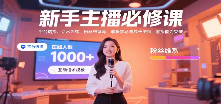 新手主播必修课：平台选择、话术训练、粉丝维系等，解析禁忌与成长法则，突破直播能力-尊多创业网
