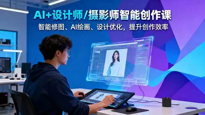 AI+设计师/摄影师智能创作课：智能修图、AI绘画、设计优化，提升创作效率-尊多创业网