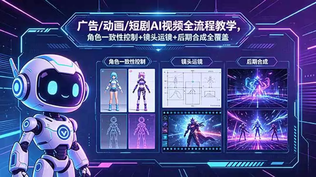 （18455期）广告/动画/短剧AI视频全流程教学，角色一致性控制+镜头运镜+后期合成全覆盖-尊多创业网