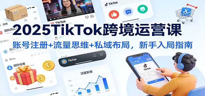 2025TikTok跨境运营课：账号注册+流量思维+私域布局，新手入局指南-尊多创业网