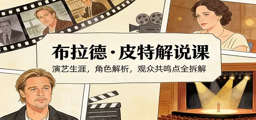 演员说-布拉德.皮特解说课：演艺生涯，角色解析，观众共鸣点全拆解-尊多创业网