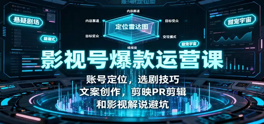 影视号爆款运营课：账号定位，选剧技巧，文案创作，剪映PR剪辑和影视解说避坑-尊多创业网