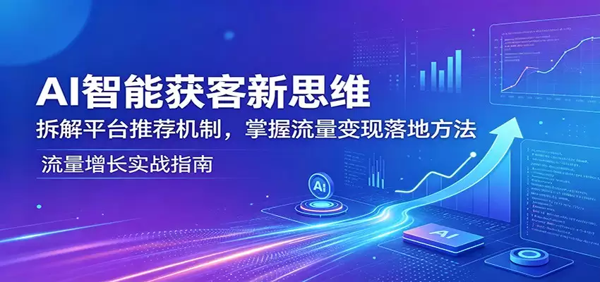 AI智能获客新思维：拆解平台推荐机制，掌握流量变现落地方法-尊多创业网
