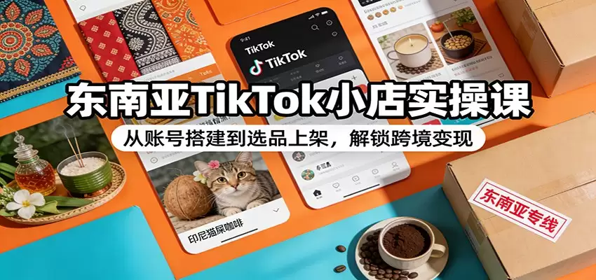 东南亚TikTok小店实操课：从账号搭建到选品上架，解锁跨境变现-尊多创业网