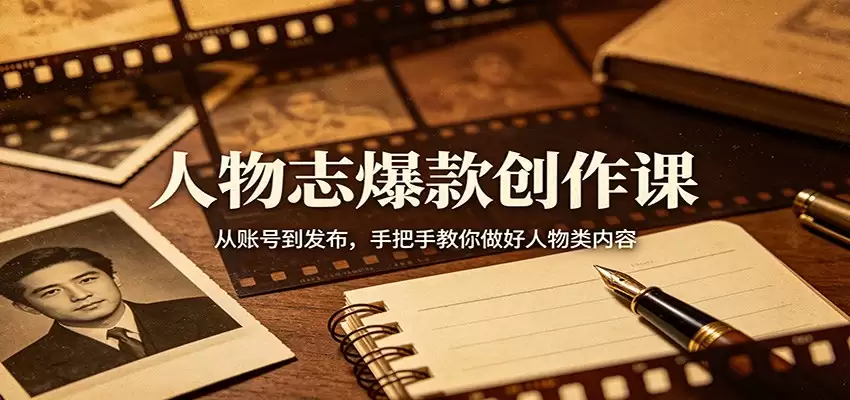 人物志爆款创作课：从账号到发布，手把手教你做好人物类内容-尊多创业网