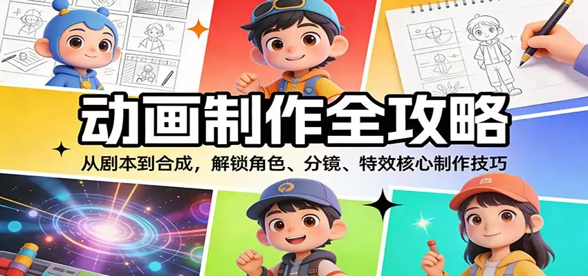 动画制作全攻略：从剧本到合成，解锁角色、分镜、特效核心制作技巧-尊多创业网