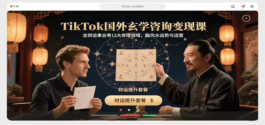 TikTok国外玄学咨询变现课，含财运事业等12大命理领域，融风水运势与运营-尊多创业网