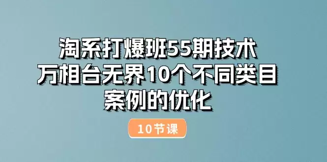 淘系打爆班55期技术：万相台无界10个不同类目案例的优化-尊多创业网