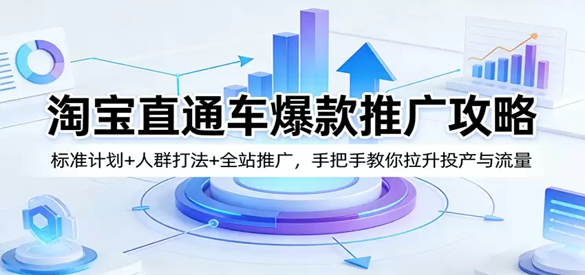 淘宝直通车爆款推广攻略：标准计划+人群打法+全站推广，手把手教你拉升投产与流量-尊多创业网