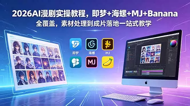 （18774期）2026AI漫剧实操教程，即梦+海螺+MJ+Banana全覆盖，素材处理到成片落地一站式教学-尊多创业网