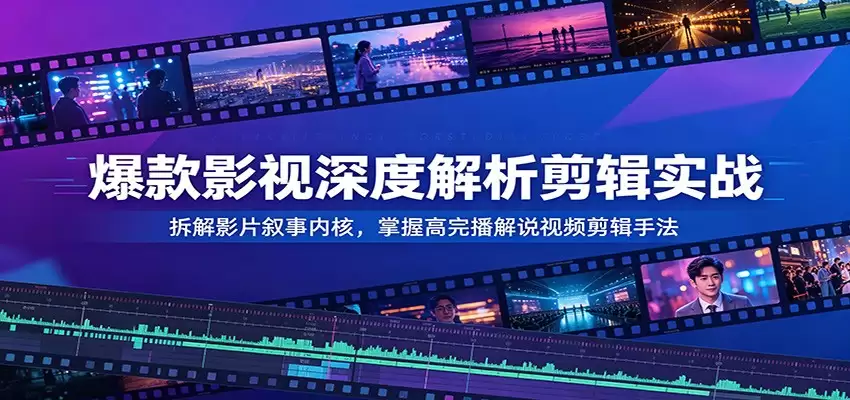 爆款影视深度解析剪辑实战:拆解影片叙事内核,掌握高完播解说视频剪辑手法-尊多创业网