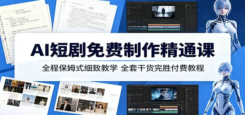 AI短剧免费制作精通课：全程保姆式细致教学，全套干货完胜付费教程-尊多创业网