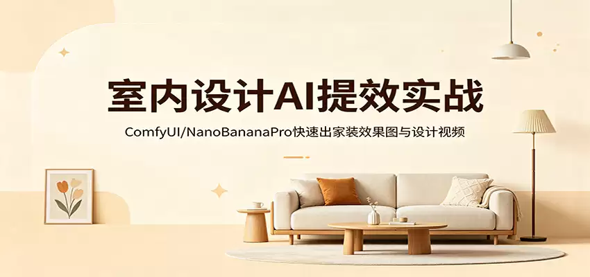 室内设计AI提效实战：ComfyUI/NanoBananaPro快速出家装效果图与设计视频-尊多创业网