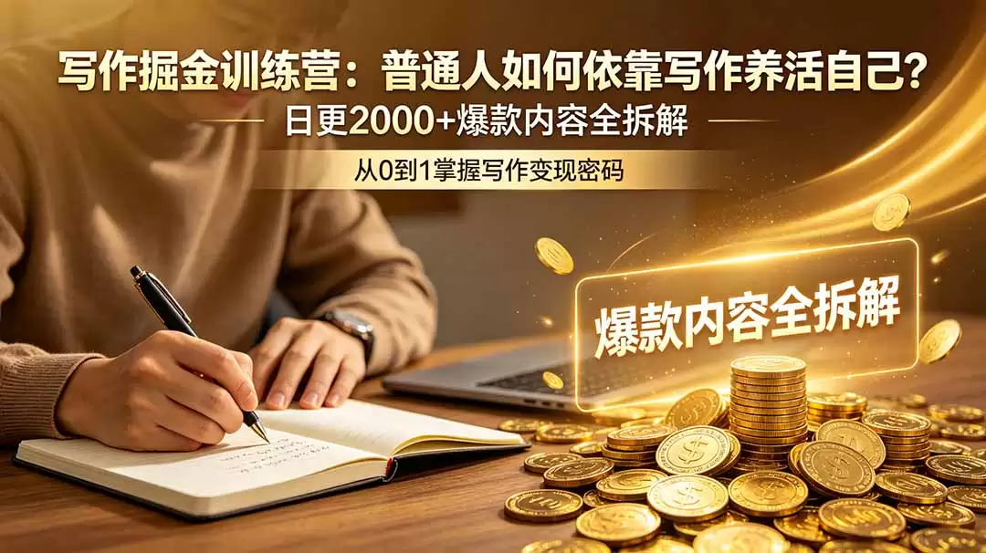 （18901期）写作掘金训练营：普通人如何依靠写作养活自己？日更2000+爆款内容全拆解-尊多创业网